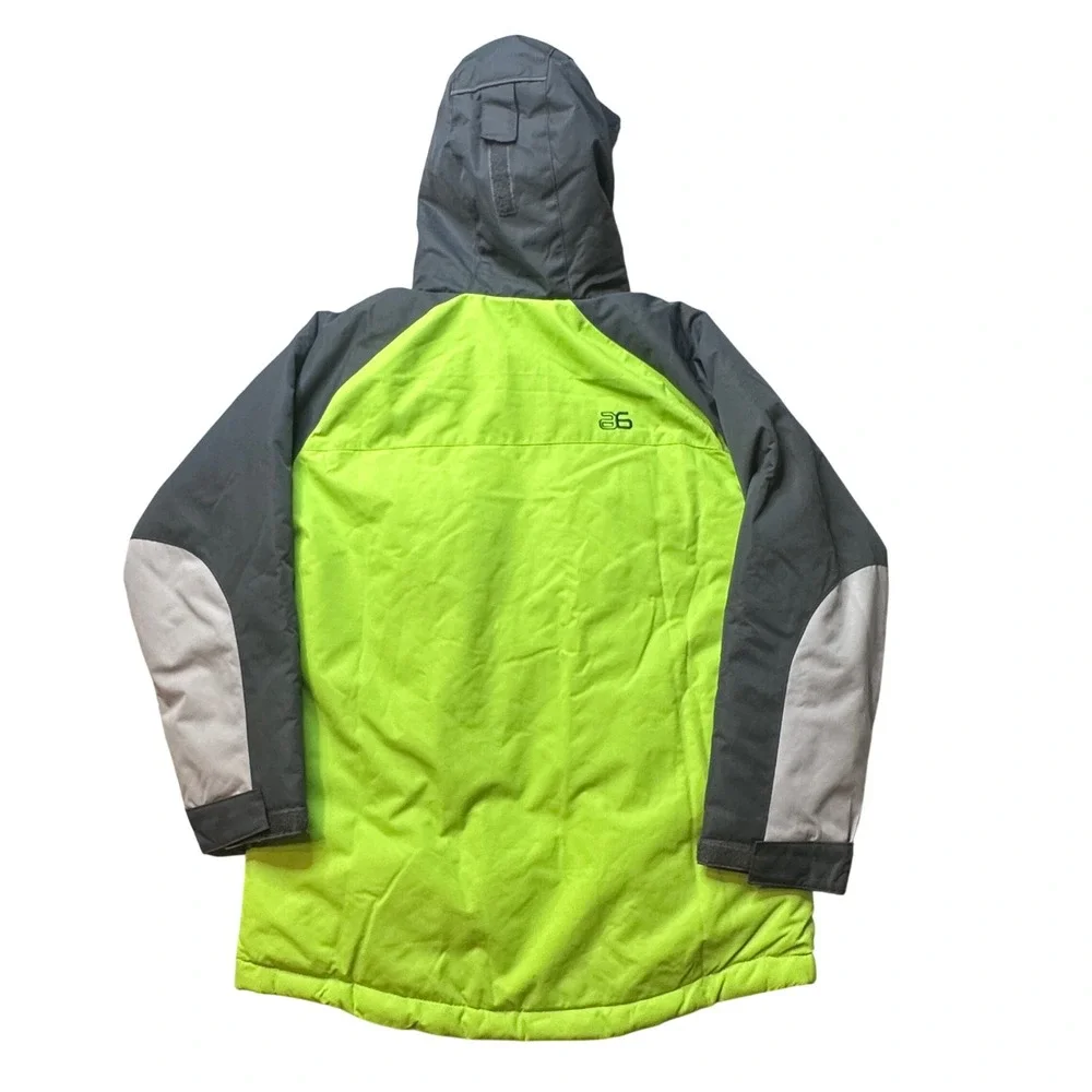 Arctix Winter Jacket Kids L Lime Green Grey 83896HRY Insulated Hooded‎ Ski Coat